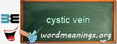 WordMeaning blackboard for cystic vein
